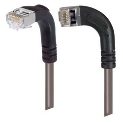 Picture of Shielded Category 6 Right Angle Patch Cable, Right Angle Left/Right Angle Down, Gray, 25.0 ft