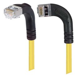 Picture of Shielded Category 6 Right Angle Patch Cable, Right Angle Left/Right Angle Down, Yellow, 25.0 ft