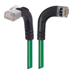 Picture of Shielded Category 6 Right Angle Patch Cable, Right Angle Right/Right Angle Up, Green, 1.0 ft