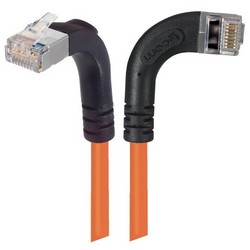 Picture of Shielded Category 6 Right Angle Patch Cable, Right Angle Right/Right Angle Up, Orange, 1.0 ft