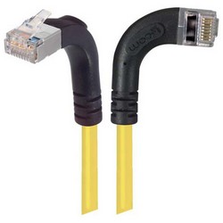 Picture of Shielded Category 6 Right Angle Patch Cable, Right Angle Right/Right Angle Up, Yellow, 10.0 ft