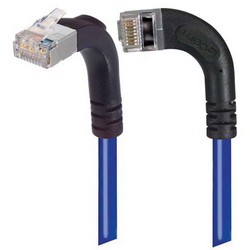 Picture of Shielded Category 6 Right Angle Patch Cable, Right Angle Left/Right Angle Up, Blue, 10.0 ft