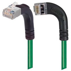 Picture of Shielded Category 6 Right Angle Patch Cable, Right Angle Left/Right Angle Up, Green, 10.0 ft