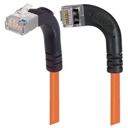 Picture of Shielded Category 6 Right Angle Patch Cable, Right Angle Left/Right Angle Up, Orange, 1.0 ft