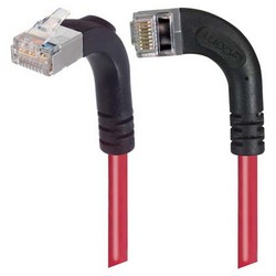 Picture of Shielded Category 6 Right Angle Patch Cable, Right Angle Left/Right Angle Up, Red, 15.0 ft