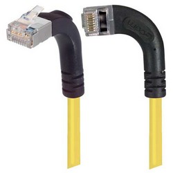Picture of Shielded Category 6 Right Angle Patch Cable, Right Angle Left/Right Angle Up, Yellow, 10.0 ft