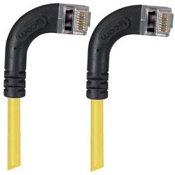 Picture of Shielded Category 6 Right Angle Patch Cable, Right Angle Right/Right Angle Right, Yellow, 25.0 ft