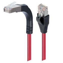 Picture of Shielded Category 6 Right Angle Patch Cable, Stackable, Red, 10.0 ft