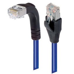 Picture of Shielded Category 6 Right Angle Patch Cable, Straight/Right Angle Down, Blue, 25.0 ft