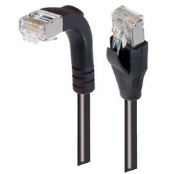 Picture of Shielded Category 6 Right Angle Patch Cable, Straight/Right Angle Down, Black, 25.0 ft
