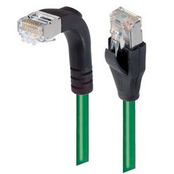 Picture of Shielded Category 6 Right Angle Patch Cable, Straight/Right Angle Down, Green, 10.0 ft
