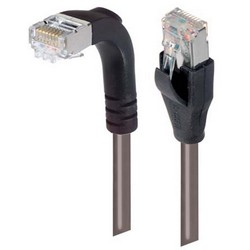 Picture of Shielded Category 6 Right Angle Patch Cable, Straight/Right Angle Down, Gray, 5.0 ft