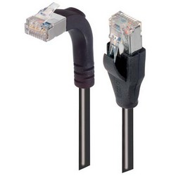 Picture of Shielded Category 6 Right Angle Patch Cable, Straight/Right Angle Up, Black, 10.0 ft
