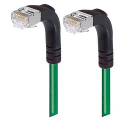 Picture of Shielded Category 6 Right Angle Patch Cable, Right Angle Down/Right Angle Down, Green, 25.0 ft
