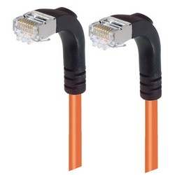 Picture of Shielded Category 6 Right Angle Patch Cable, Right Angle Down/Right Angle Down, Orange, 10.0 ft