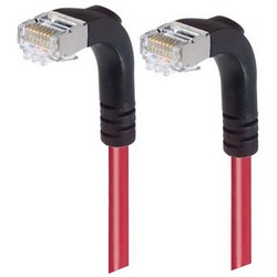 Picture of Shielded Category 6 Right Angle Patch Cable, Right Angle Down/Right Angle Down, Red, 15.0 ft