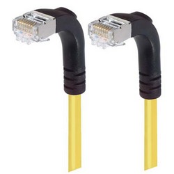 Picture of Shielded Category 6 Right Angle Patch Cable, Right Angle Down/Right Angle Down, Yellow, 30.0 ft
