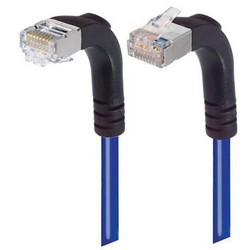 Picture of Shielded Category 6 Right Angle Patch Cable, Right Angle Down/Right Angle Up, Blue, 10.0 ft