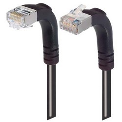 Picture of Shielded Category 6 Right Angle Patch Cable, Right Angle Down/Right Angle Up, Black, 1.0 ft
