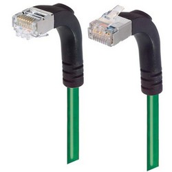 Picture of Shielded Category 6 Right Angle Patch Cable, Right Angle Down/Right Angle Up, Green, 2.0 ft