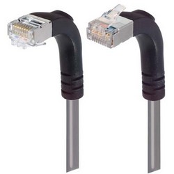 Picture of Shielded Category 6 Right Angle Patch Cable, Right Angle Down/Right Angle Up, Gray, 15.0 ft