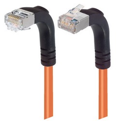 Picture of Shielded Category 6 Right Angle Patch Cable, Right Angle Down/Right Angle Up, Orange, 15.0 ft
