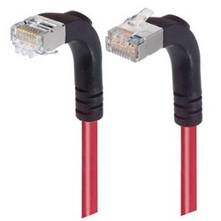 Picture of Shielded Category 6 Right Angle Patch Cable, Right Angle Down/Right Angle Up, Red, 2.0 ft