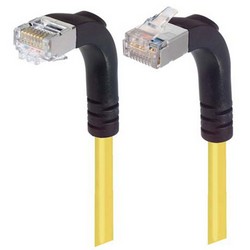 Picture of Shielded Category 6 Right Angle Patch Cable, Right Angle Down/Right Angle Up, Yellow, 1.0 ft