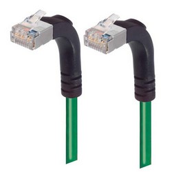 Picture of Shielded Category 6 Right Angle Patch Cable, Right Angle Up/Right Angle Up, Green, 25.0 ft