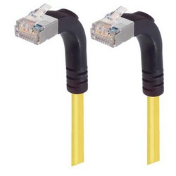 Picture of Shielded Category 6 Right Angle Patch Cable, Right Angle Up/Right Angle Up, Yellow, 15.0 ft