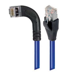 Picture of Shielded Category 6 Right Angle Patch Cable, Straight/Right Angle Left, Blue, 15.0 ft