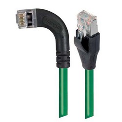 Picture of Shielded Category 6 Right Angle Patch Cable, Straight/Right Angle Left, Green, 15.0 ft