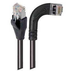 Picture of Shielded Category 6 Right Angle Patch Cable, Straight/Right Angle Right, Black, 5.0 ft