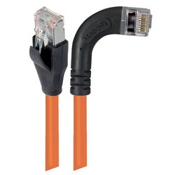 Picture of Shielded Category 6 Right Angle Patch Cable, Straight/Right Angle Right, Orange, 15.0 ft