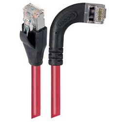 Picture of Shielded Category 6 Right Angle Patch Cable, Straight/Right Angle Right, Red, 10.0 ft