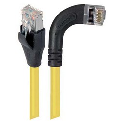 Picture of Shielded Category 6 Right Angle Patch Cable, Straight/Right Angle Right, Yellow, 10.0 ft