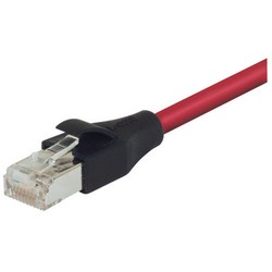 Picture of Shielded Cat 6 Cable, RJ45 / RJ45 LSZH Red Jacket, 1.0 ft
