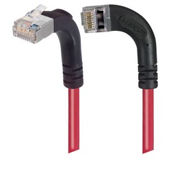 Picture of Category 6 Shielded LSZH Right Angle Patch Cable, Right Angle Left/Right Angle Up, Red, 10.0 ft
