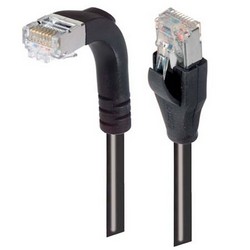 Picture of Category 6 Shielded LSZH Right Angle Patch Cable, Straight/Right Angle Down, Black, 3.0 ft