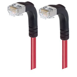 Picture of Category 6 Shielded LSZH Right Angle Patch Cable, Right Angle Down/Right Angle Down, Red, 2.0 ft