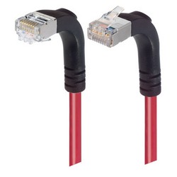 Picture of Category 6 Shielded LSZH Right Angle Patch Cable, Right Angle Up/Right Angle Down, Red, 2.0 ft