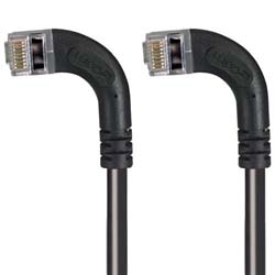 Picture of Category 6 Shielded LSZH Right Angle Patch Cable, Right Angle Left/Right Angle Left, Black, 10.0 ft