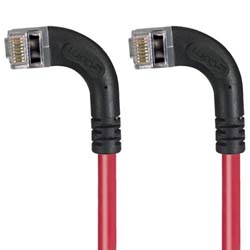 Picture of Category 6 Shielded LSZH Right Angle Patch Cable, Right Angle Left/Right Angle Left, Red, 15.0 ft