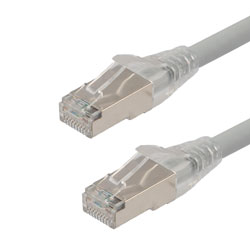 Picture of Category 6, Gigabit TAA Compliant Ethernet RJ45 Cable Assembly, 26AWG Stranded, SF/UTP Double Shielded Braid + Foil, LSZH, Gray, 10F