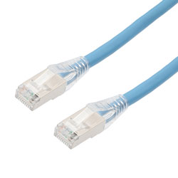Picture of Category 6, Gigabit TAA Compliant Ethernet RJ45 Cable Assembly, 26AWG Stranded, U/FTP Foil Pair Shielded, CM PVC, Blue, 7F