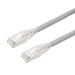 Picture of Category 6, Gigabit TAA Compliant Ethernet RJ45 Cable Assembly, 26AWG Stranded, U/FTP Foil Pair Shielded, CM PVC, Gray, 50F