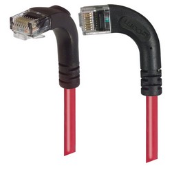 Picture of Category 6 LSZH Right Angle Patch Cable, Right Angle Left/Right Angle Down, Red, 25.0 ft