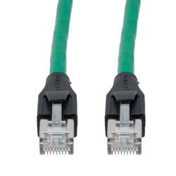 Picture of Category 7 10gig Ethernet Cable Assembly, S/FTP Shielded Pairs, RJ45 Male/Plug, 26AWG Stranded, PVC, Green, 3M