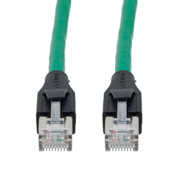 Picture of Category 7 10gig Ethernet Cable Assembly, S/FTP Shielded Pairs, RJ45 Male/Plug, 26AWG Stranded, PVC, Green, 7.5M
