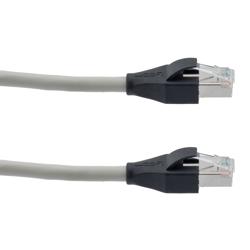 Picture of Category 7 10gig Ethernet Cable Assembly, S/FTP Shielded Pairs, RJ45 Male/Plug, 26AWG Stranded, PVC, Gray, 0.5M